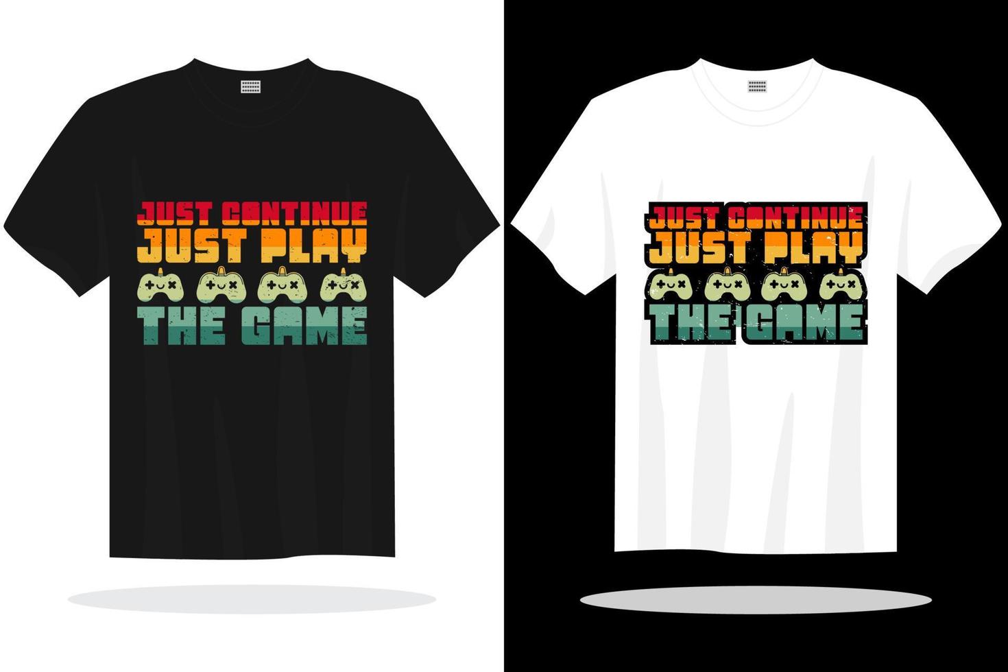 Retro gaming t shirt design vector template.