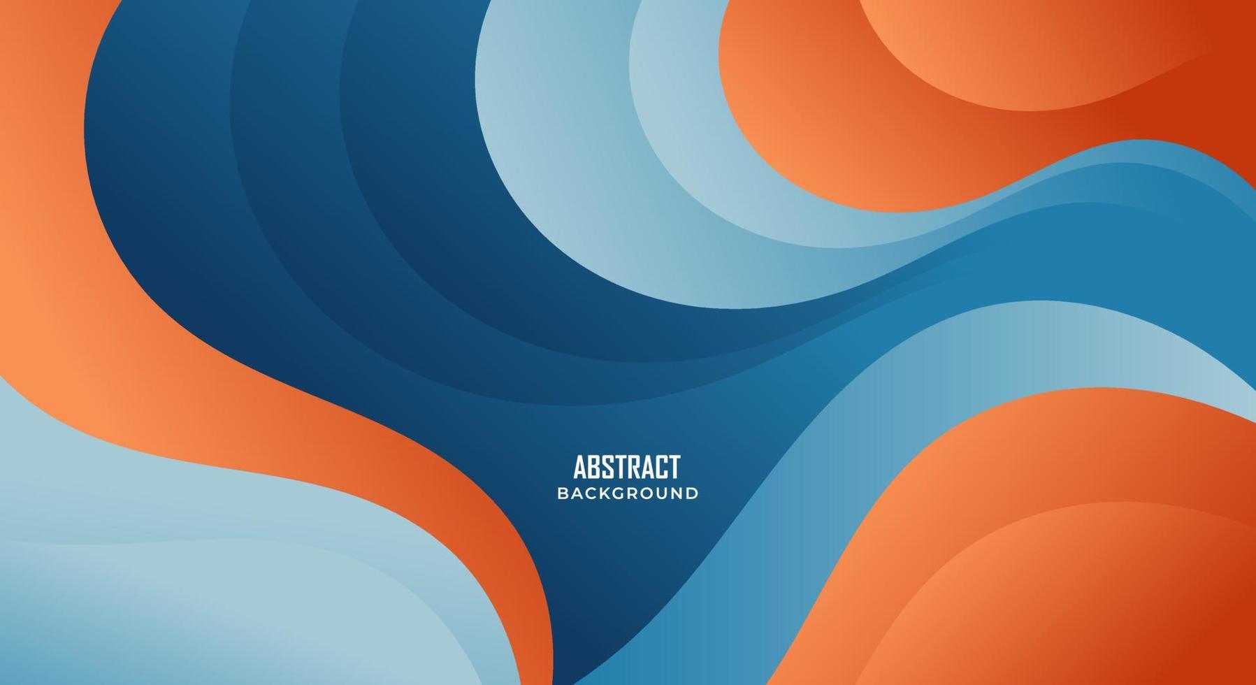 Abstract wavy blue and orange memphis background vector