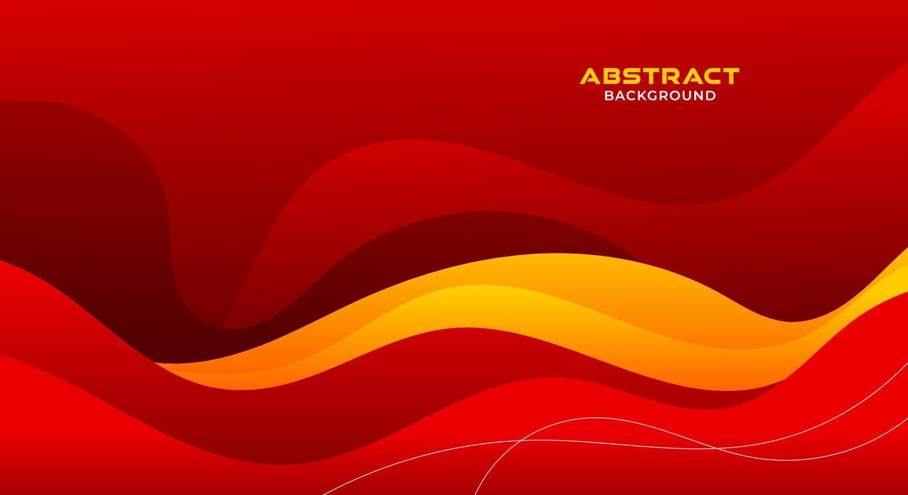 Wave red and orange abstract background vector