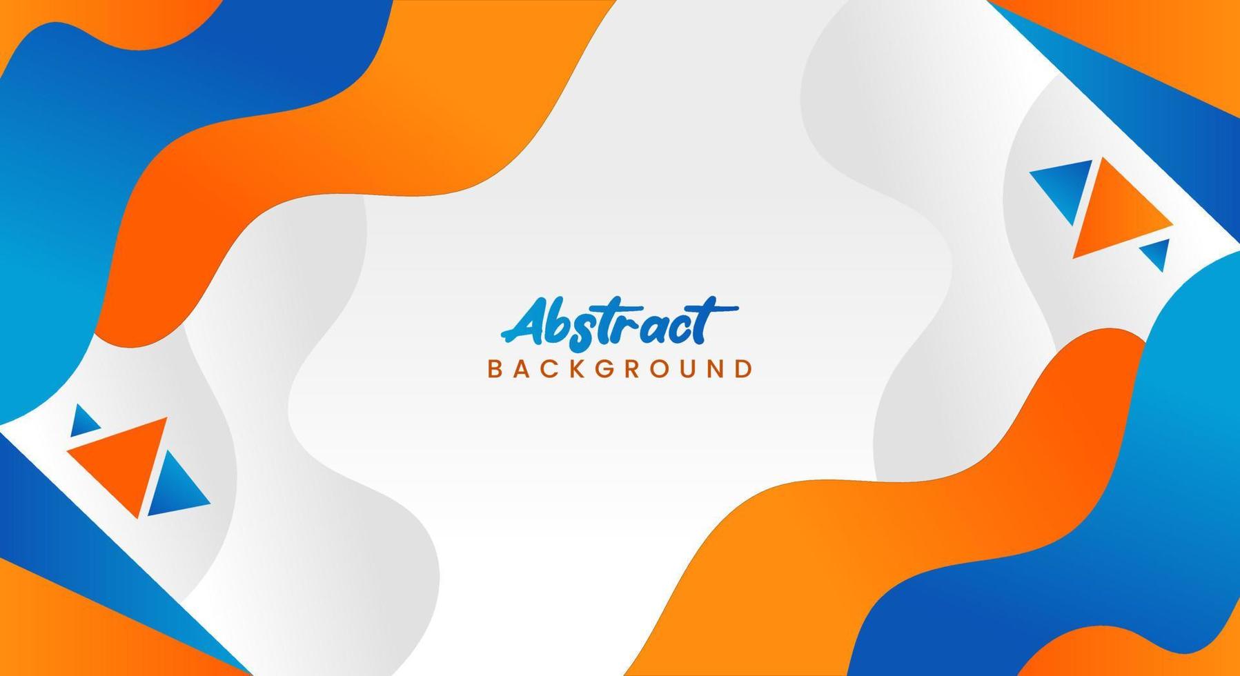 Abstract blue and orange wave geometric background vector