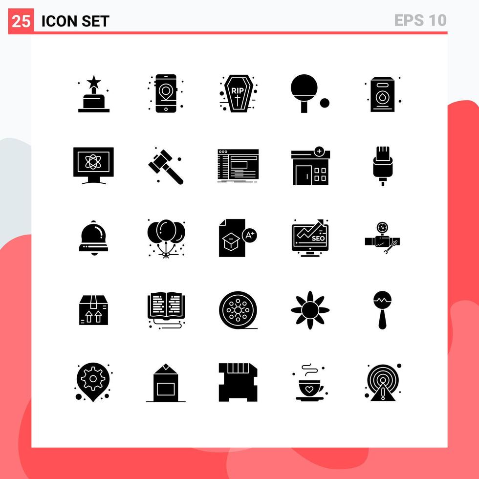 Set of 25 Modern UI Icons Symbols Signs for monitor supermarket halloween pack sport Editable Vector Design Elements
