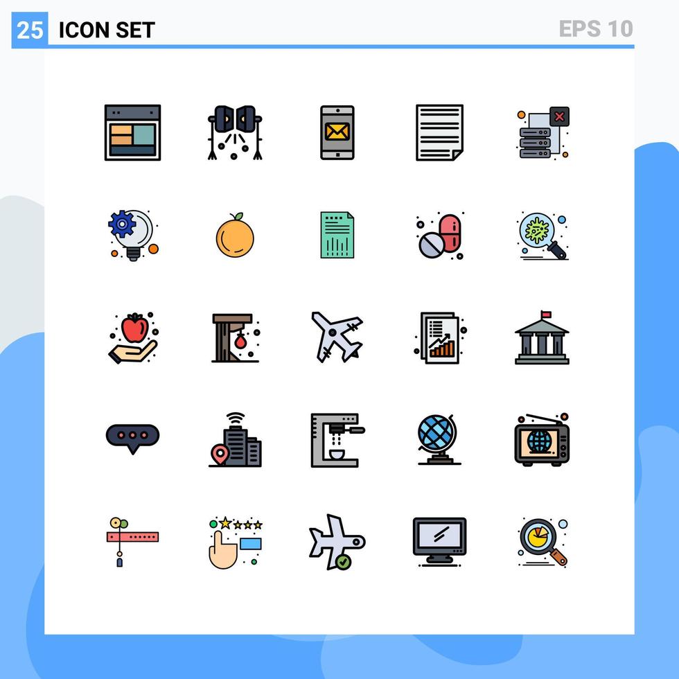 paquete de iconos vectoriales de stock de 25 signos y símbolos de línea para documentos de página estudio datos de relámpagos aplicación móvil elementos de diseño vectorial editables vector