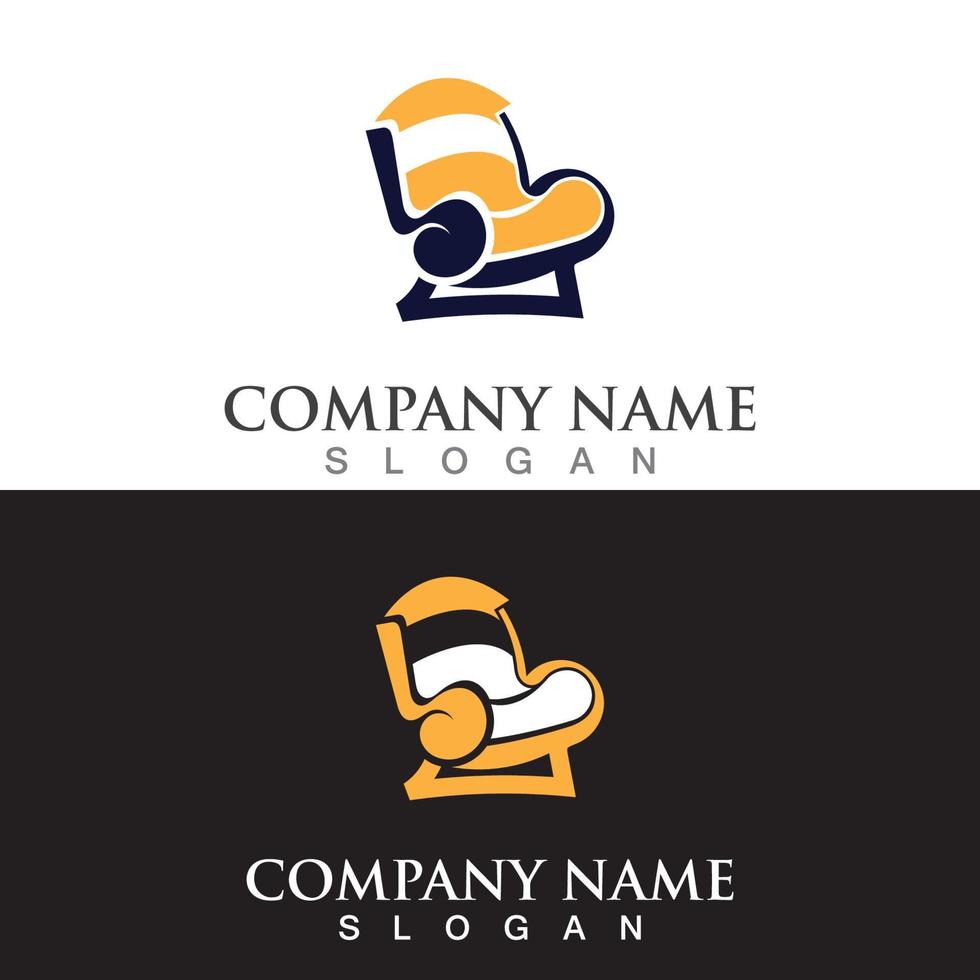 Chair furniture logo image creative design modern vector