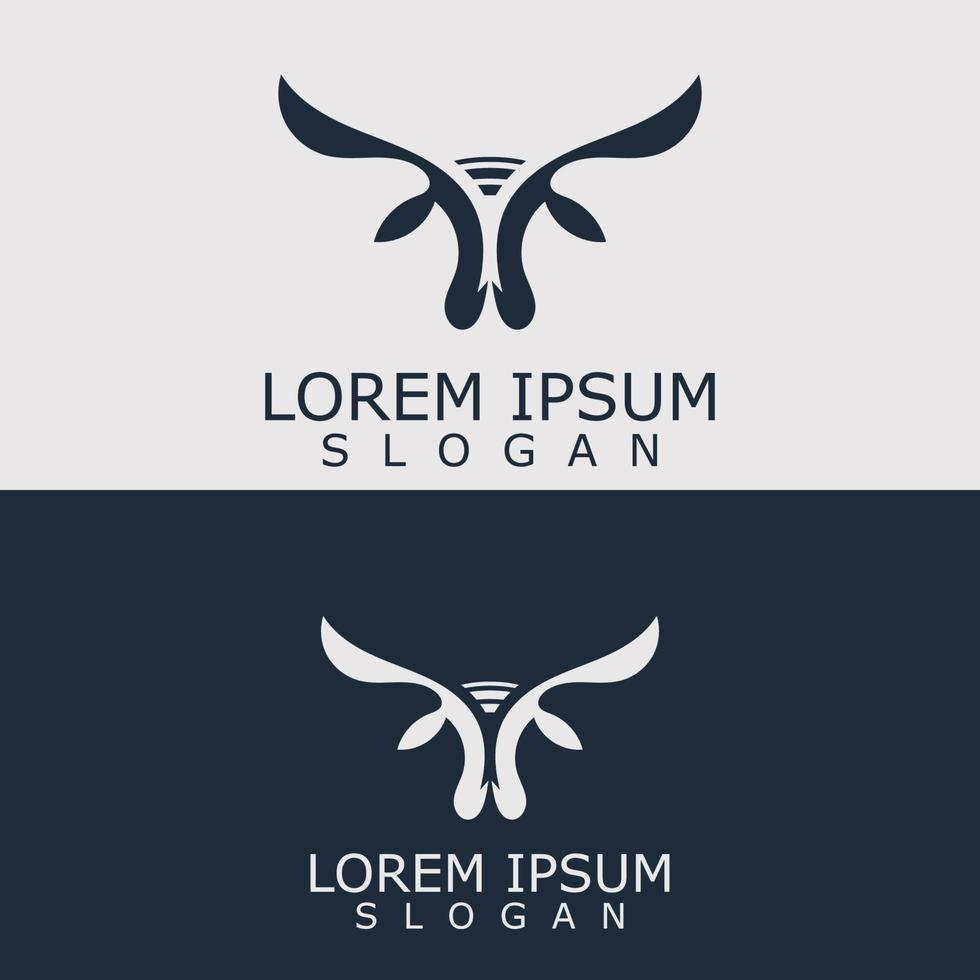 Horns Animal bull logo vector icon template