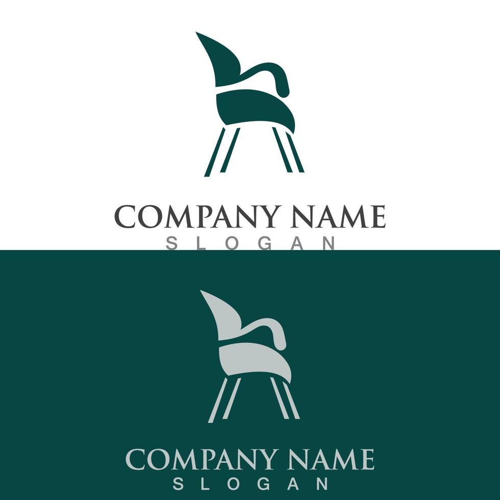 silla muebles imagen de logotipo diseño creativo vector moderno