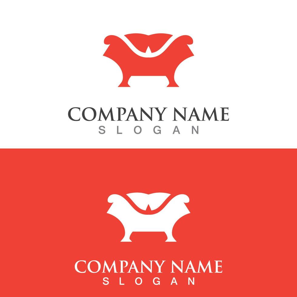 Chair furniture logo image creative design modern vector