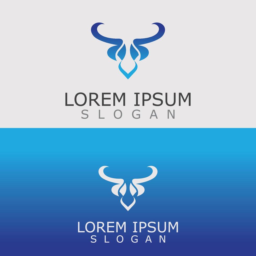 Horns Animal bull logo vector icon template