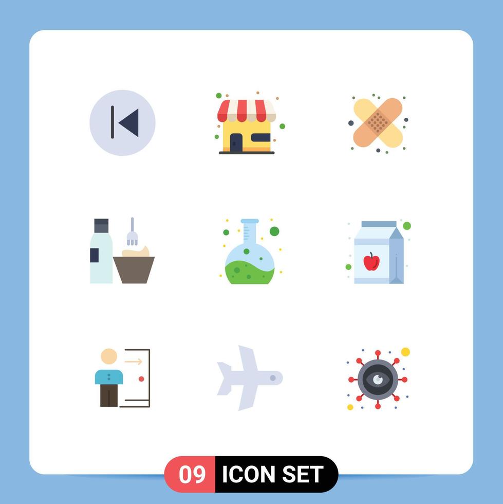 9 User Interface Flat Color Pack of modern Signs and Symbols of makeup accessories grooming store cosmetology plaster Editable Vector Design Elements