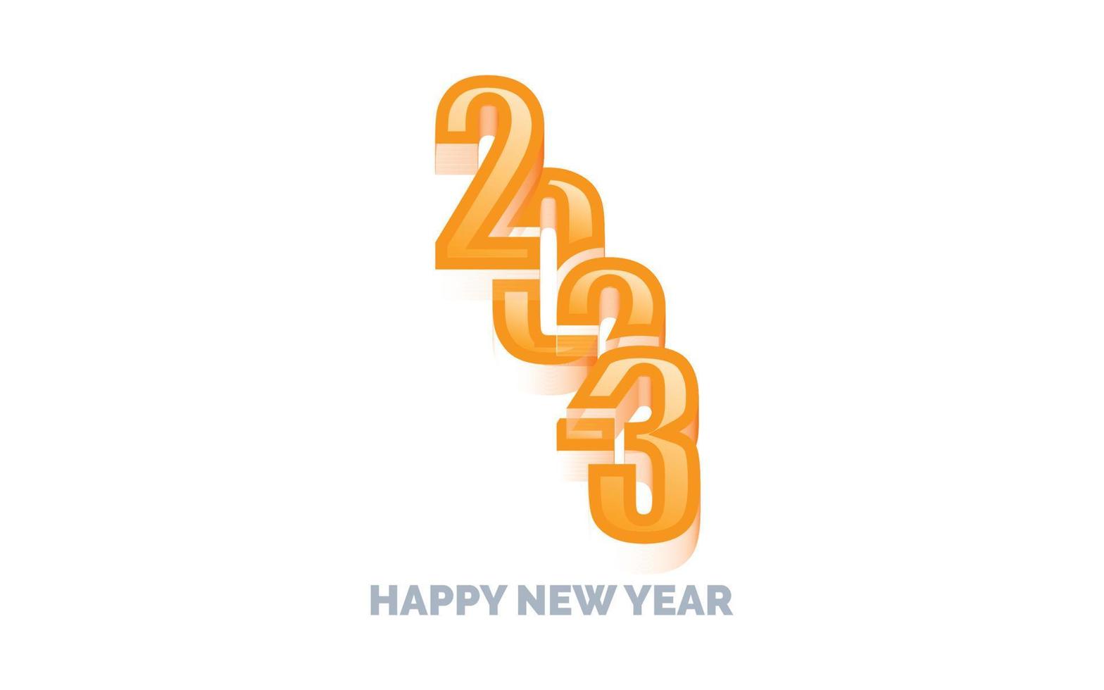 Happy new year 2023 White background Text logo design vector