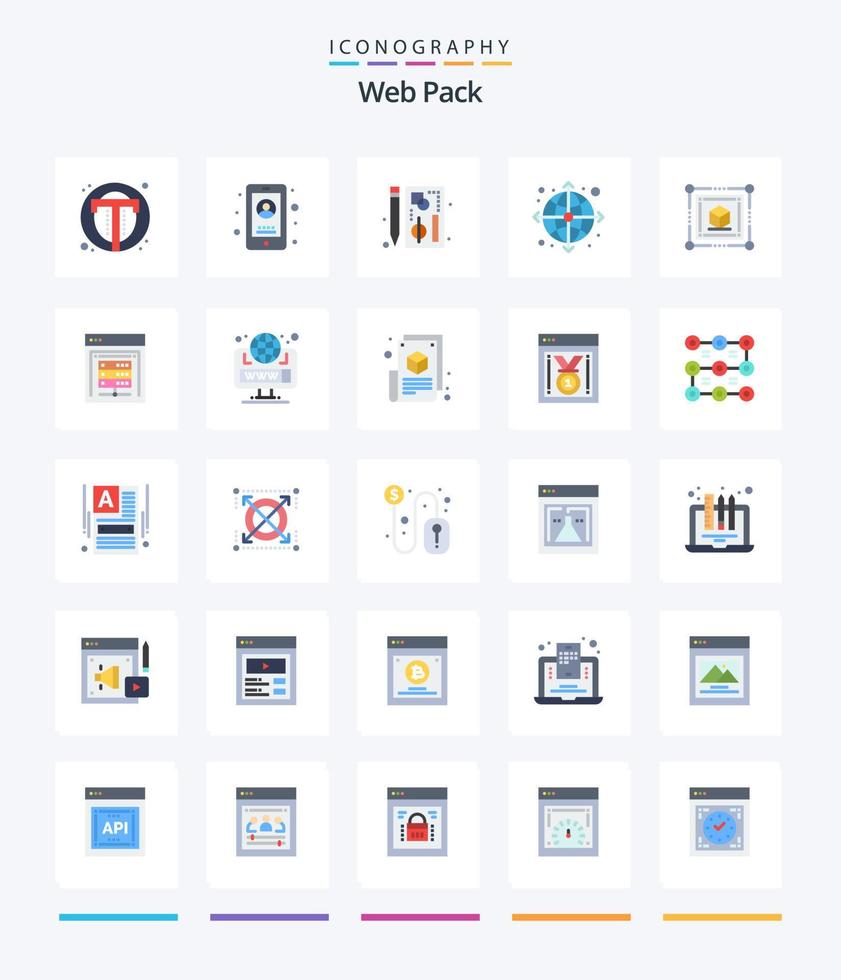 Creative Web Pack 25 Flat icon pack  Such As web. globe. user. arrow. page vector