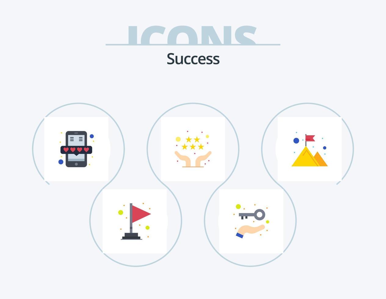 Sucess Flat Icon Pack 5 Icon Design. flag. selection. mobile. review. hands vector
