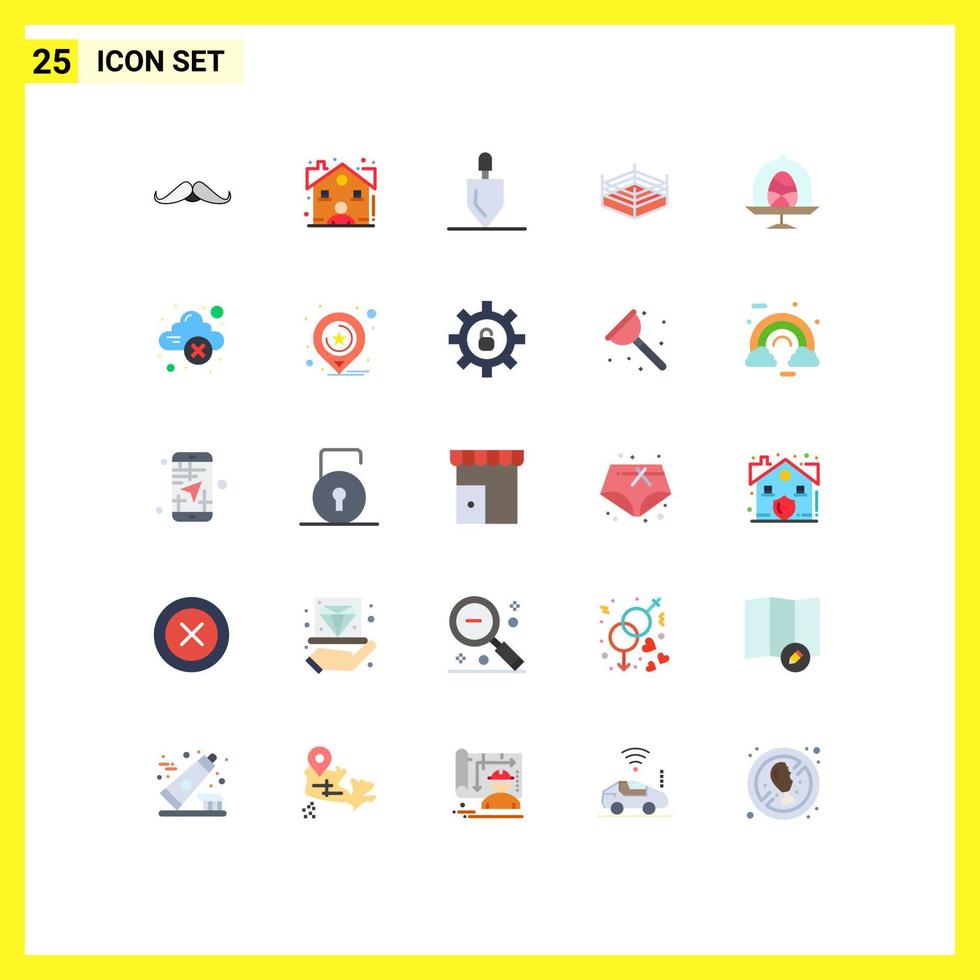 25 Thematic Vector Flat Colors and Editable Symbols of egg wrestling dealer ring tools Editable Vector Design Elements