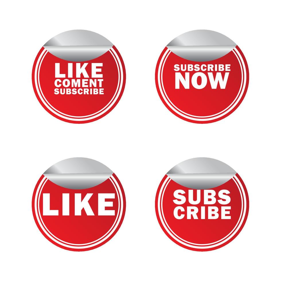 set of subscribe,like,comment quote social media symbol label vector