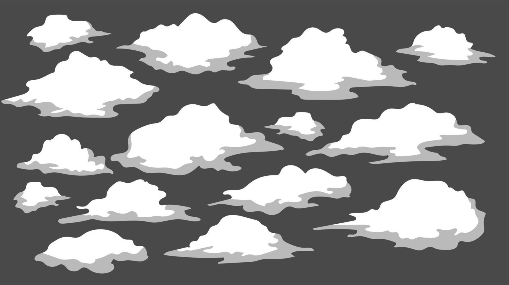set of white smoke cloud ,boom blast explosion collection vector