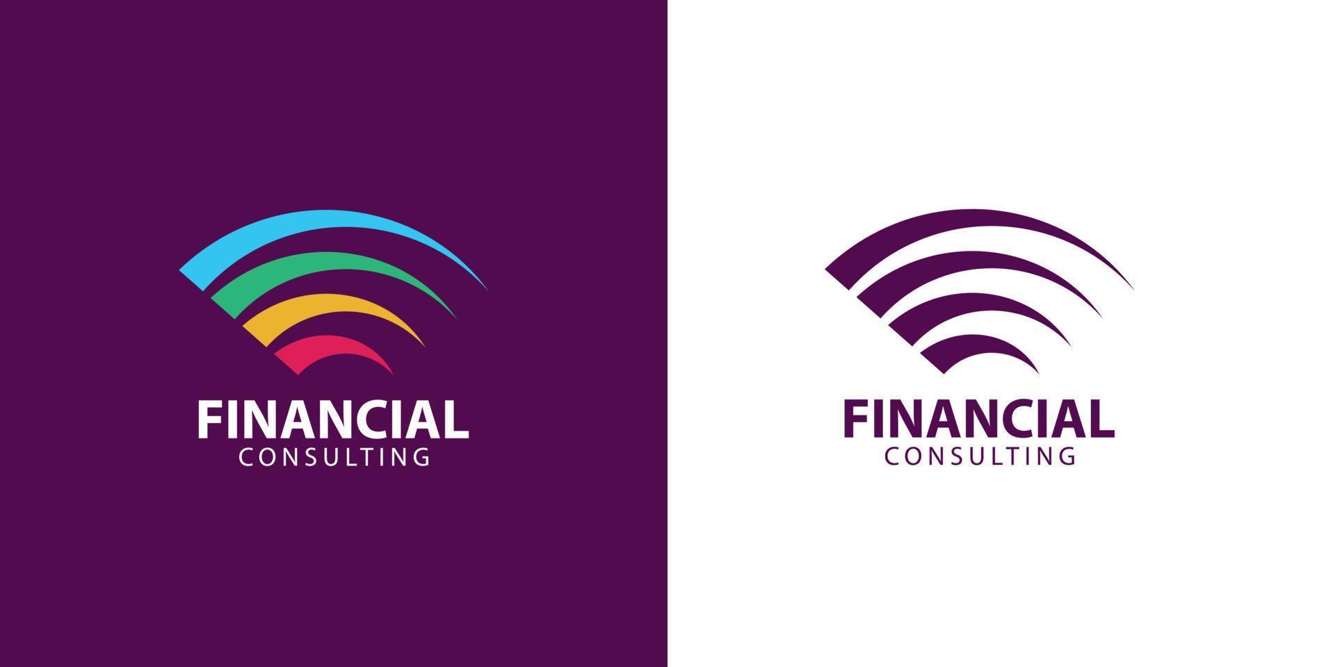 logotipo abstracto minimalista de la empresa de consultoría financiera vector