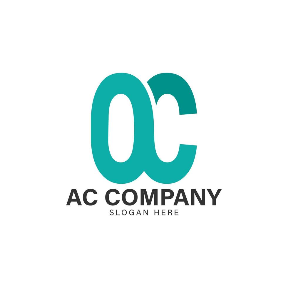 letter ac logo company minimalist modern trendy vector