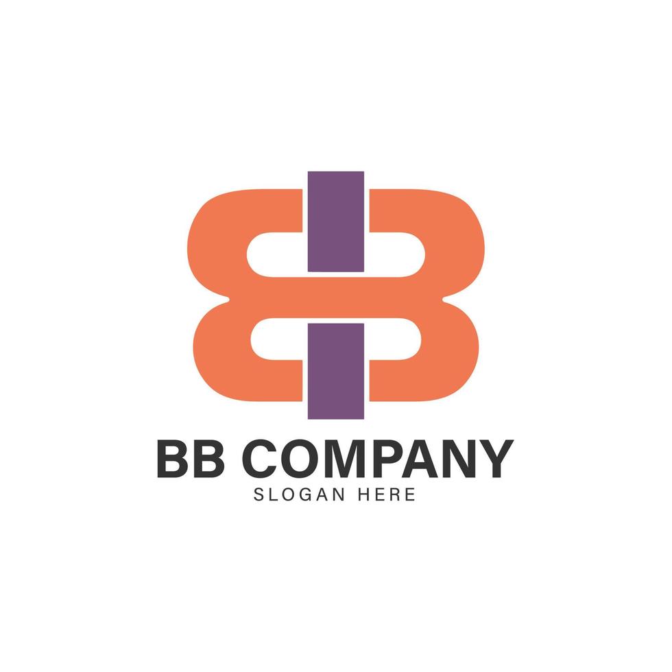 letra bb logo empresa minimalista moderno de moda vector