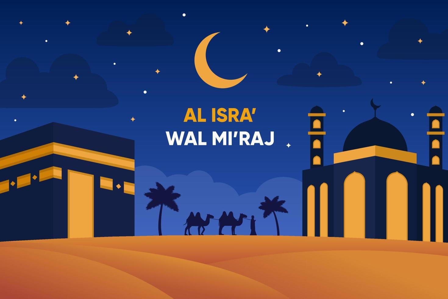 Isra Miraj Celebration Background Design vector