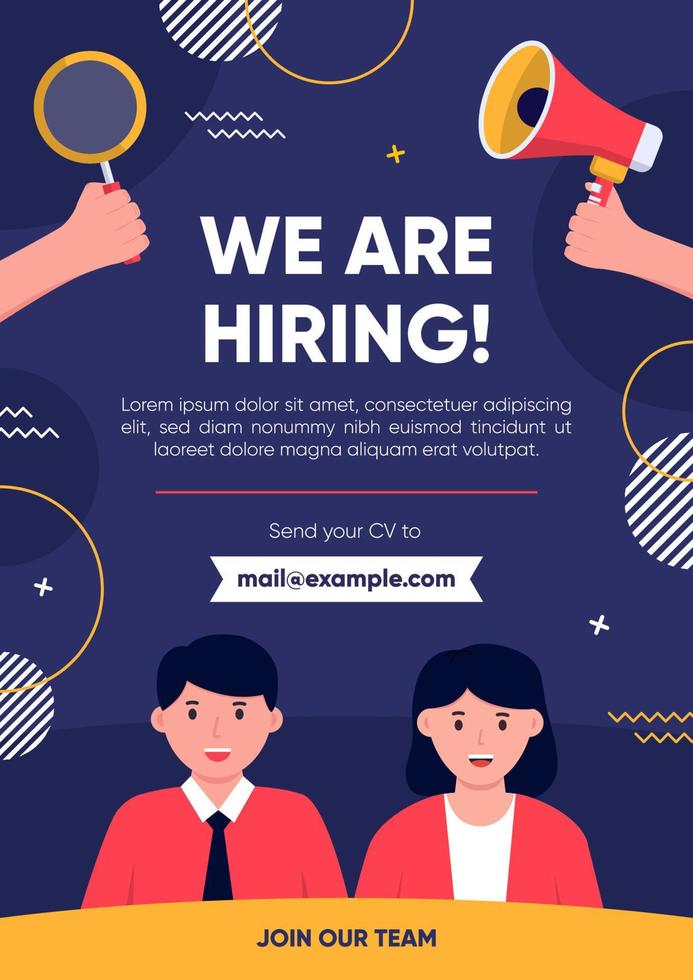 Hiring Job Vacancy Poster Advertisement Design vector