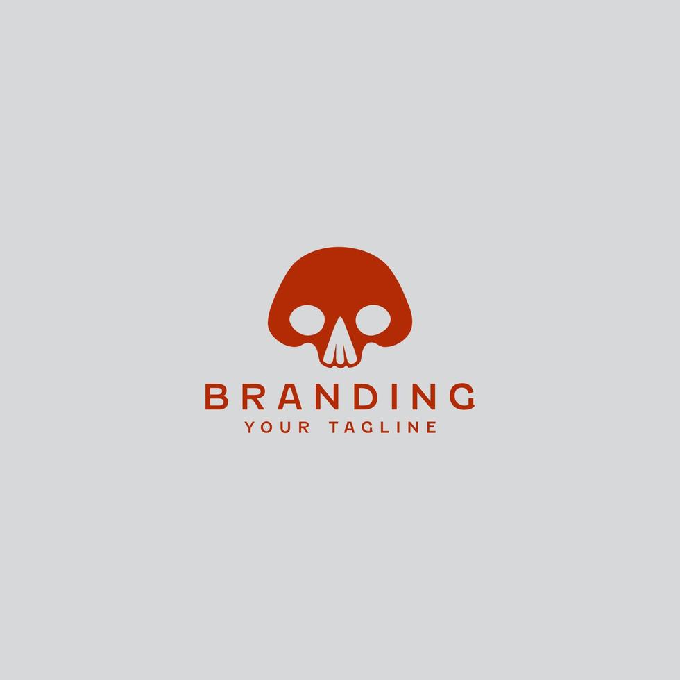 plantilla de diseño de logotipo de calavera simple vector