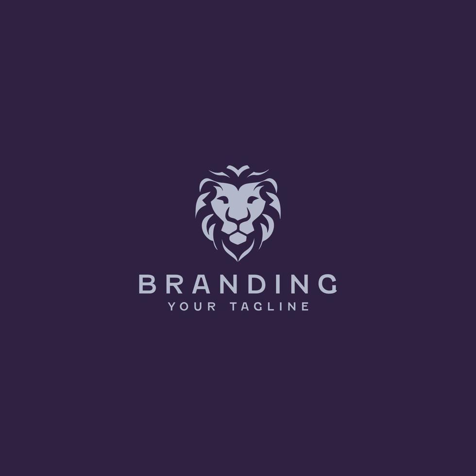 Happy Lion Head Logo Design Template vector