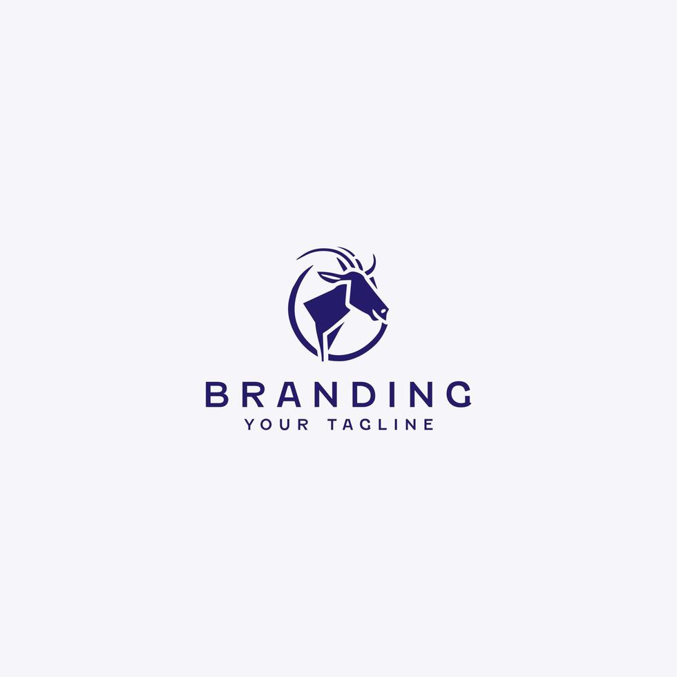 Minimal Goat Logo Design Template vector