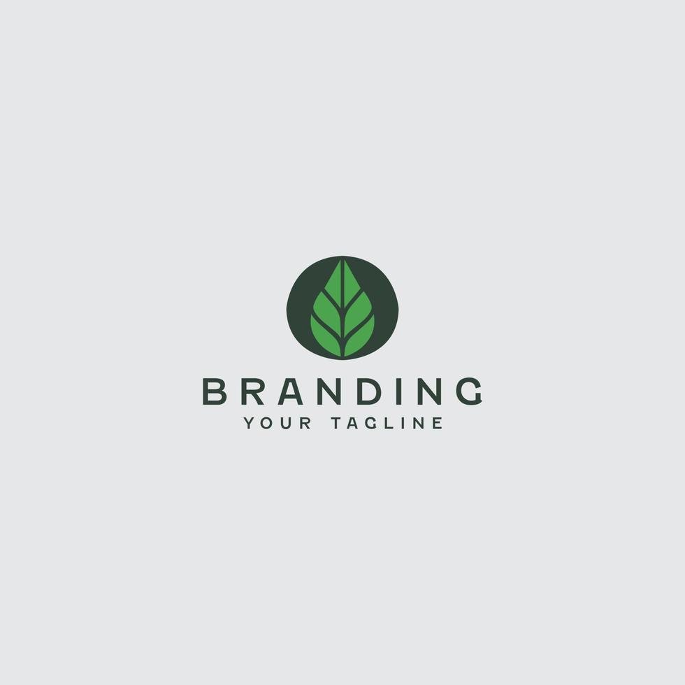Minimal Leaf Logo Design Template vector