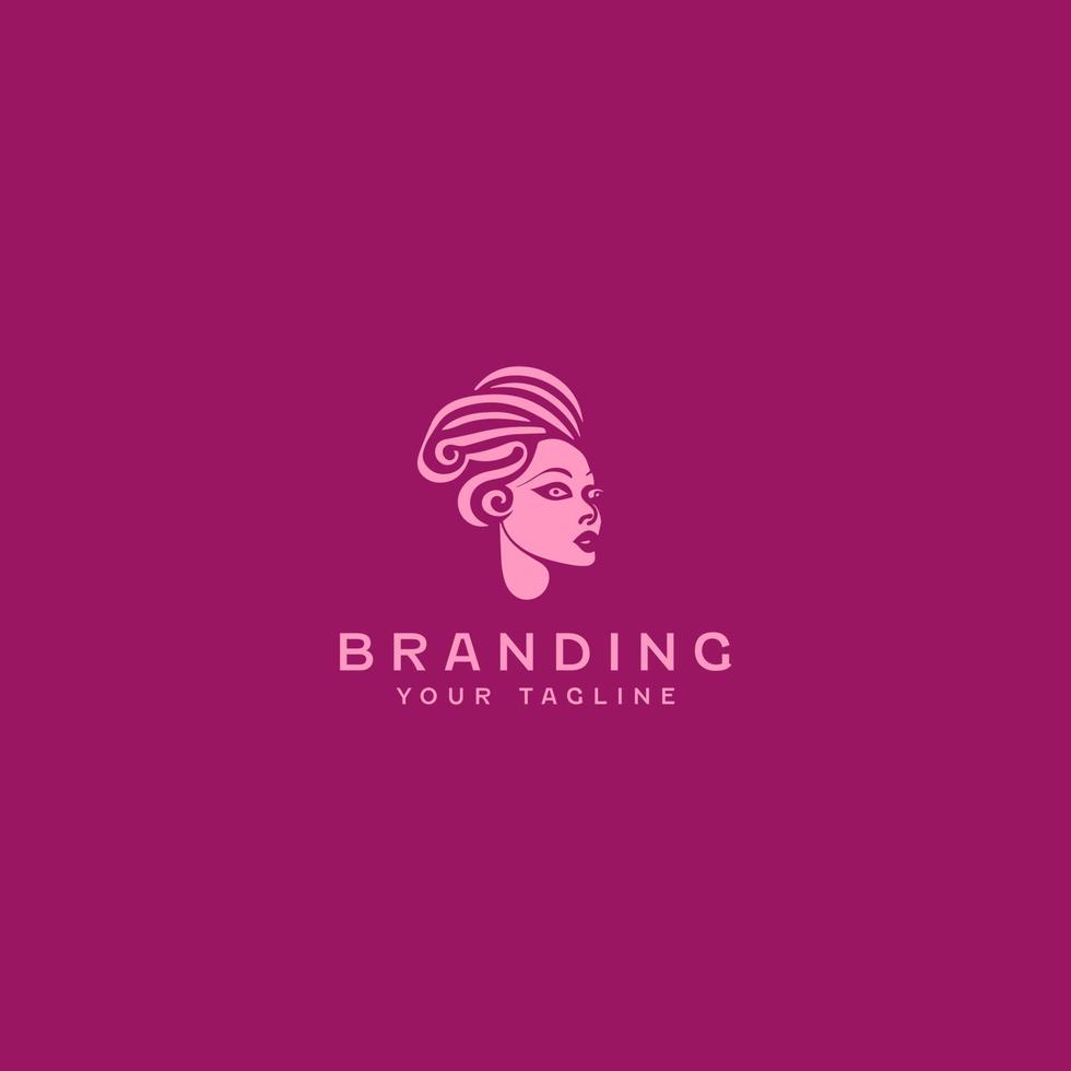 Stylish Woman Logo Design Template vector