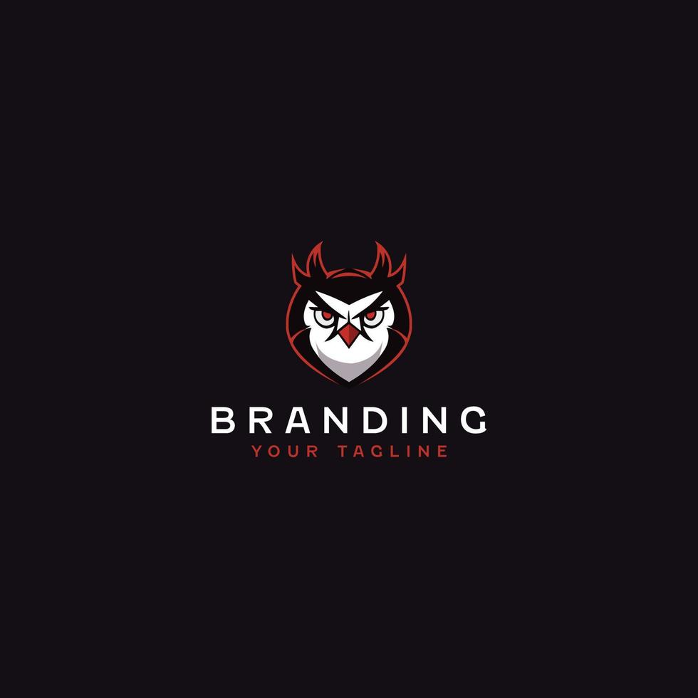 Grumpy Owl Logo Design Template vector