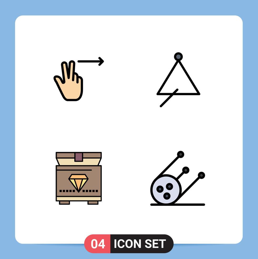 4 Creative Icons Modern Signs and Symbols of fingers chest audio sound science Editable Vector Design Elements