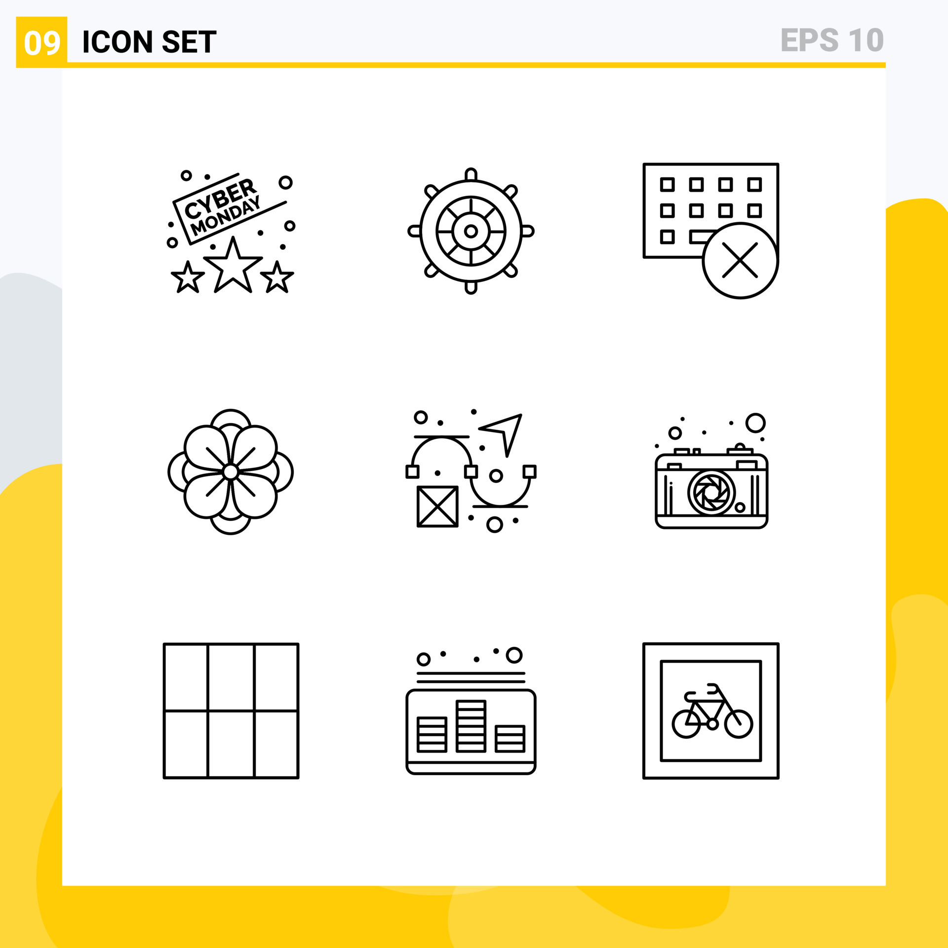 9 Universal Outlines Set for  and Mobile Applications creative