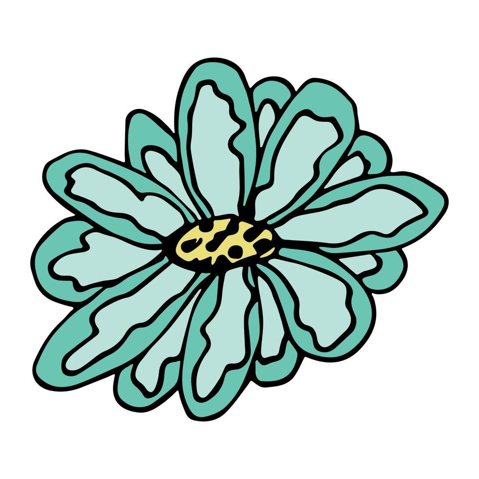 Simple flower clipart. Hand drawn floral doodle. For print, web, design, decor, logo vector
