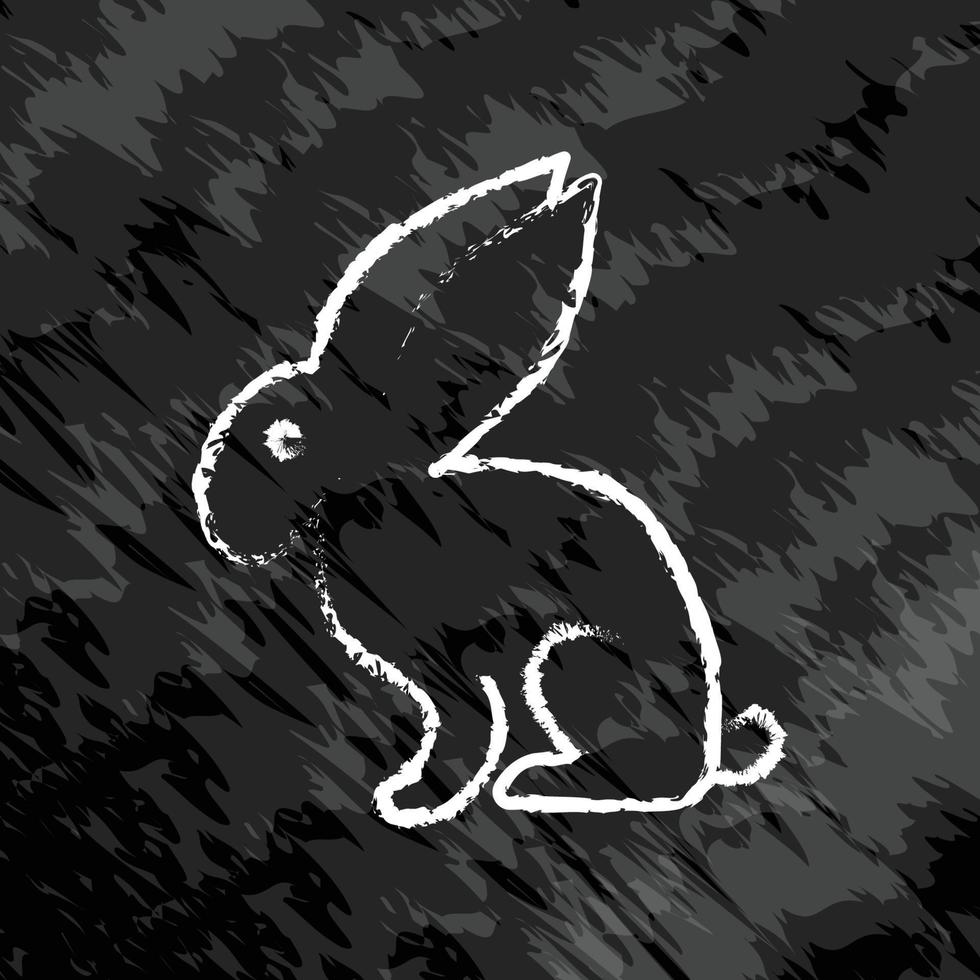 Rabbit icon illustration. icon related to farm animal. chalk icon style. Simple vector design editable