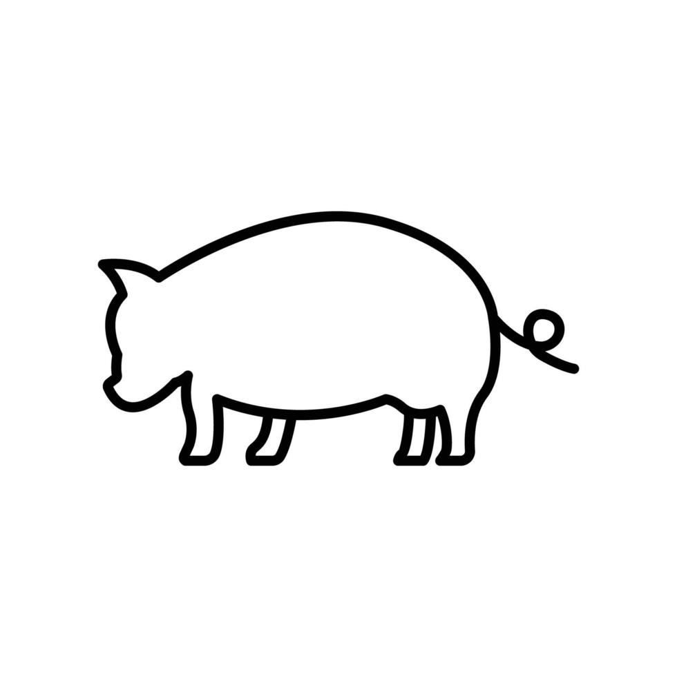 Pig icon illustration. icon related to farm animal. Line icon style. Simple vector design editable