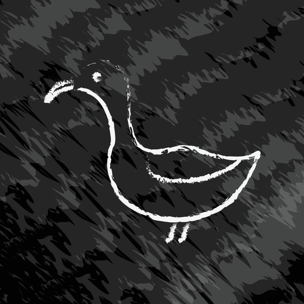 ilustración del icono de pato. icono relacionado con animales de granja. estilo de icono de tiza. diseño vectorial simple editable vector