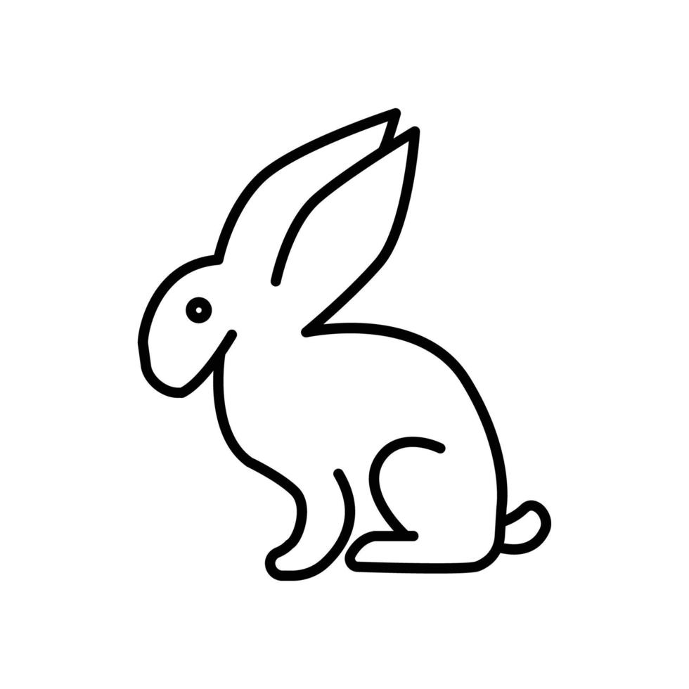 ilustración del icono de conejo. icono relacionado con animales de granja. estilo de icono de línea. diseño vectorial simple editable vector