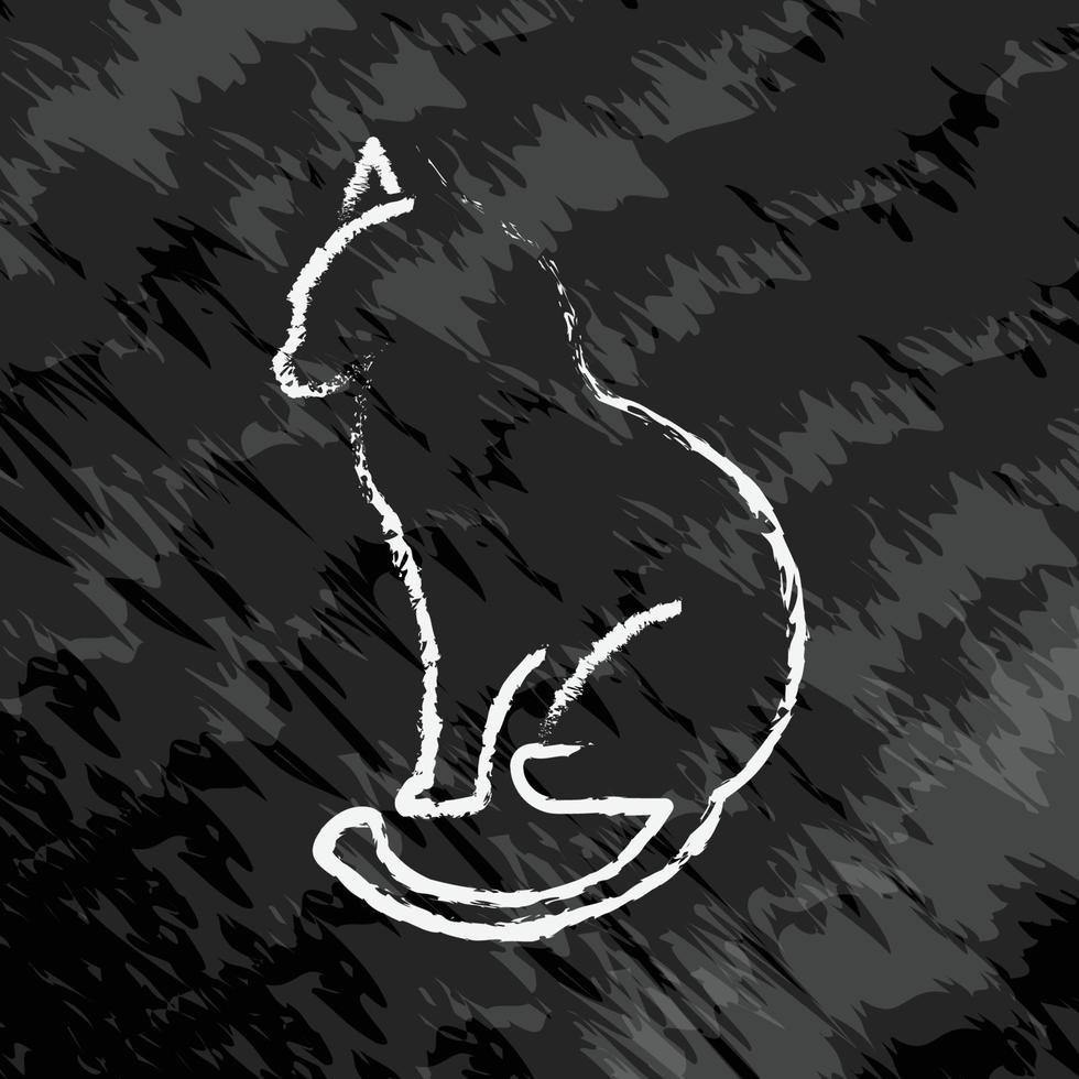 Cat icon illustration. icon related to Pet. chalk icon style. Simple vector design editable
