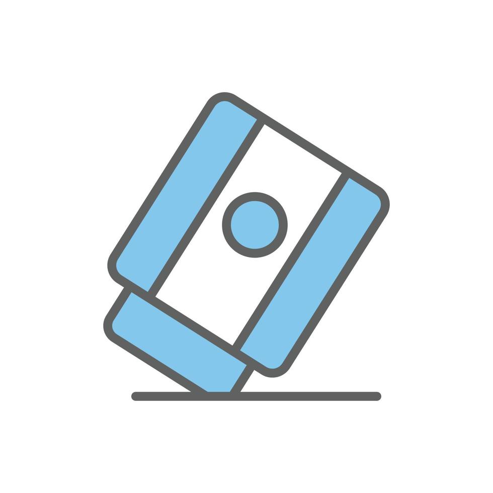 Eraser icon illustration. icon related to education. Two tone icon style. Simple vector design editable
