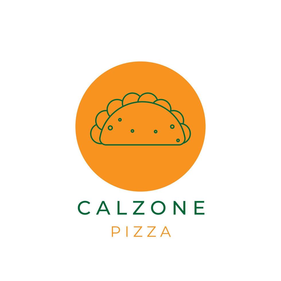 Pizza Folded Calzone Simple Logo vector