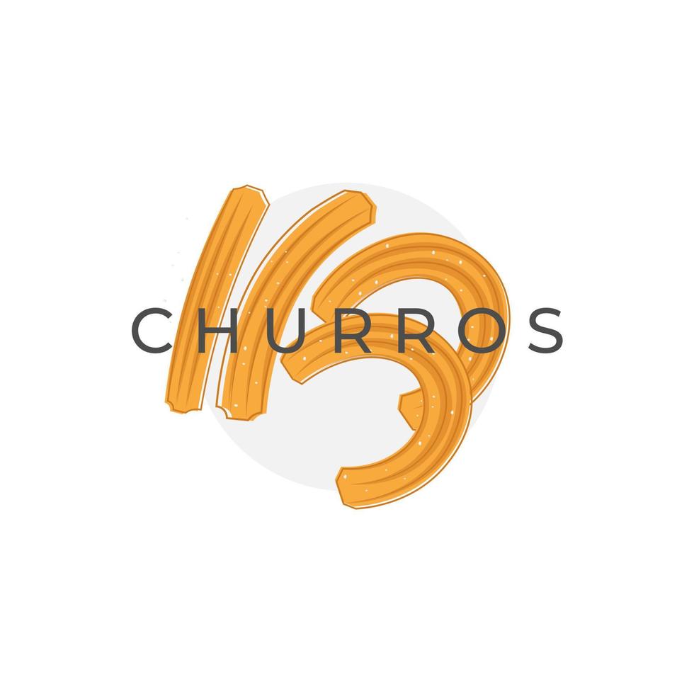 ilustración del logotipo de deliciosas formas de churros vector