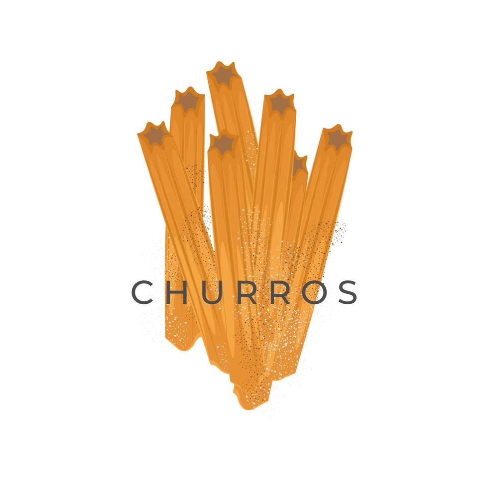 Churros Simple Illustration Logo With Powdered Sugar vector