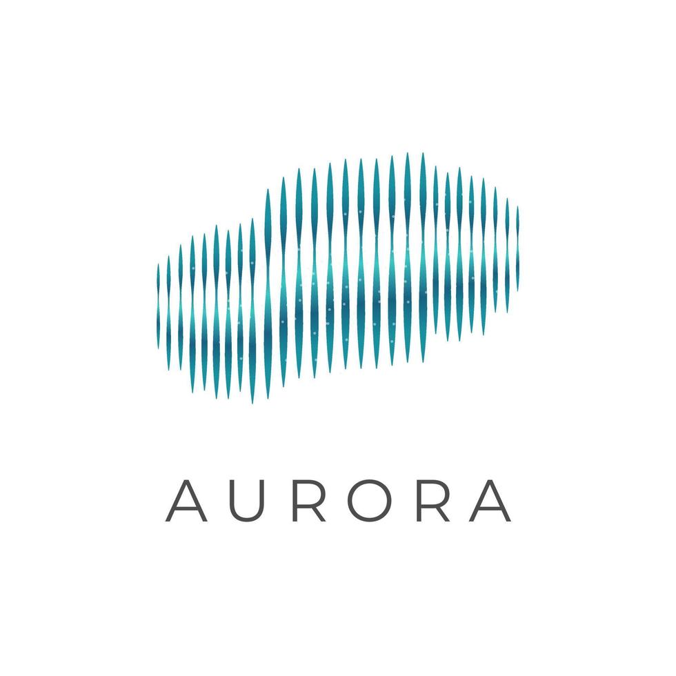 Aurora Simple Illustrated Logo With Beautiful Color Rows vector