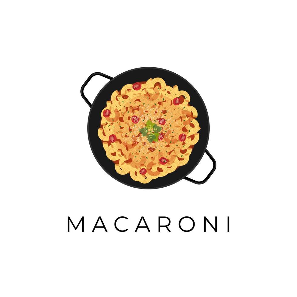 Illustration of Macaroni Pasta With Spicy Tomato Sauce Topped with Cheese vector