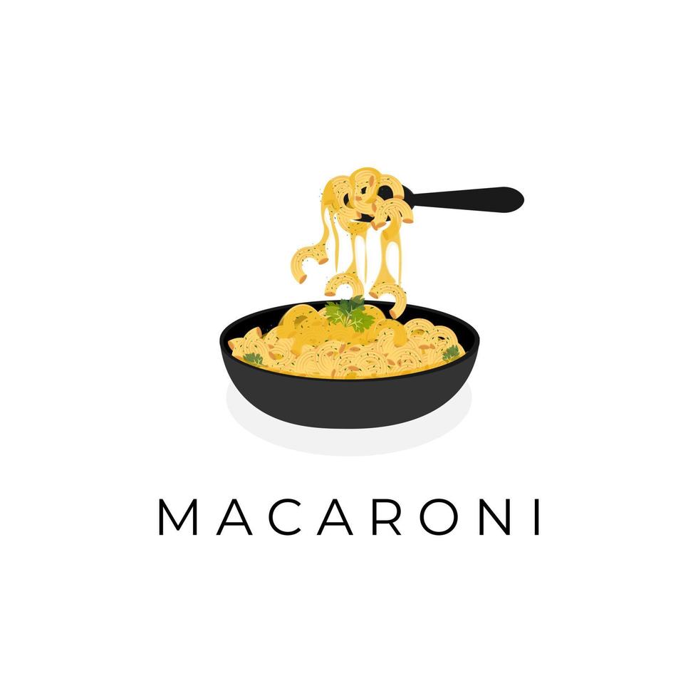 Illustration of Macaroni Cheese Melting Over a Pot vector