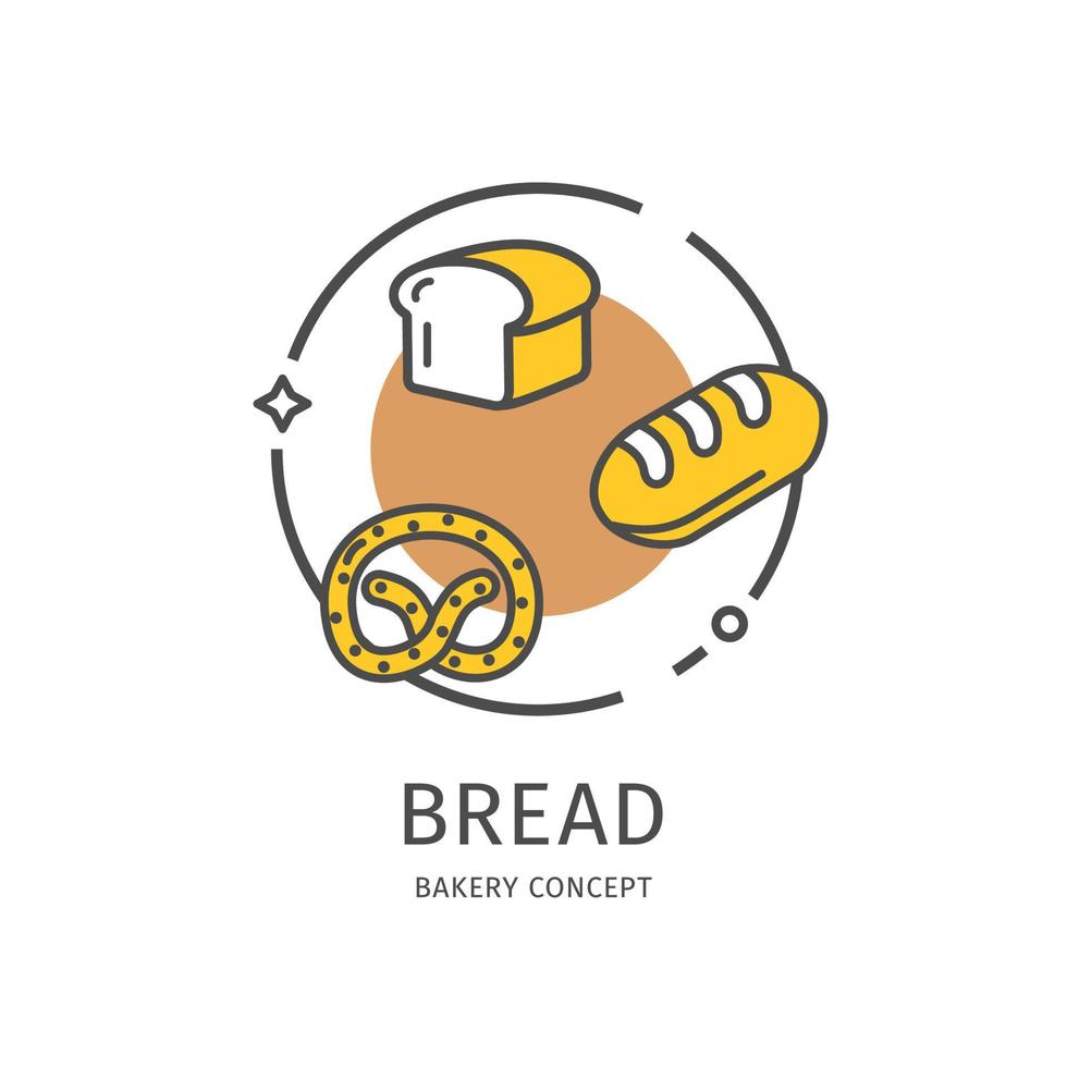 concepto de icono de línea delgada de panadería. vector