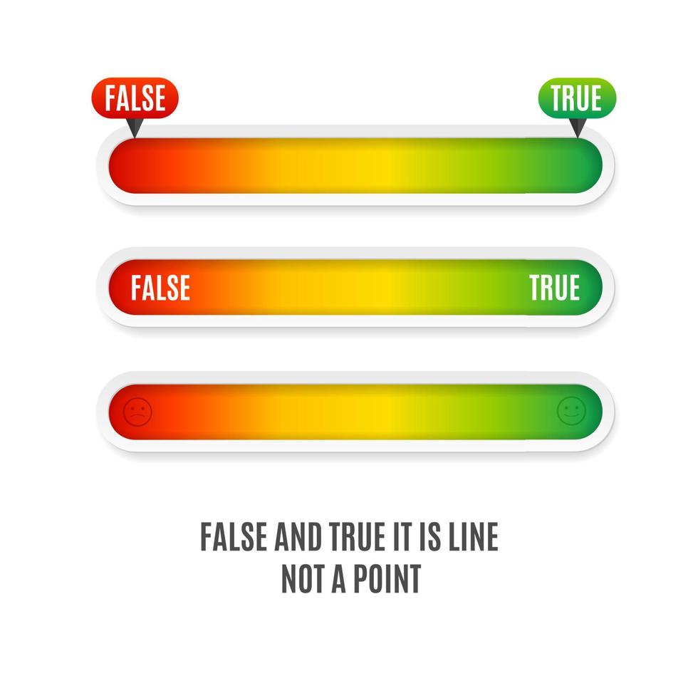 Realistic Detailed 3d Level Indicator True and False Concept. Vector