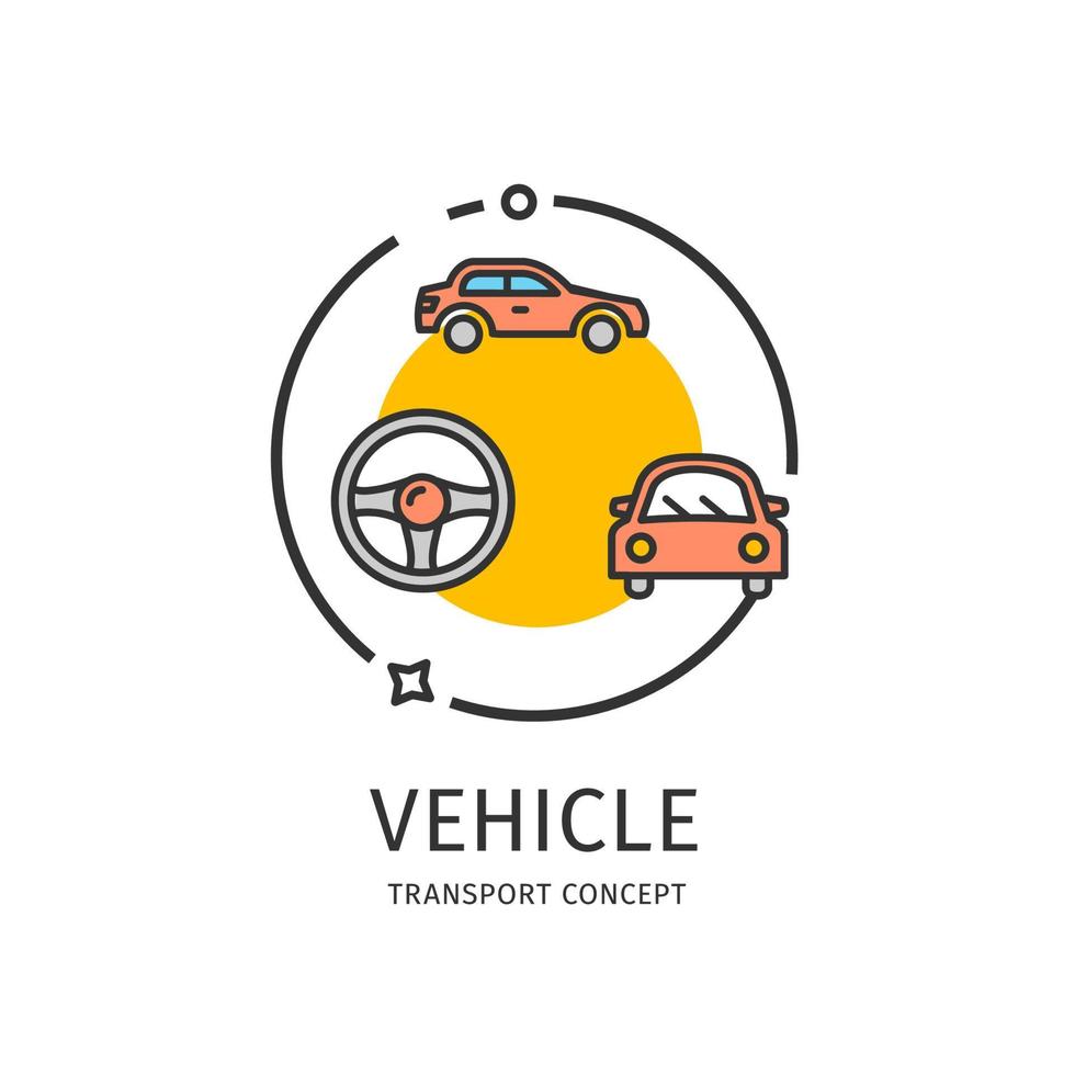 Transport Vehicle Thin Line Icon Concept. Vector
