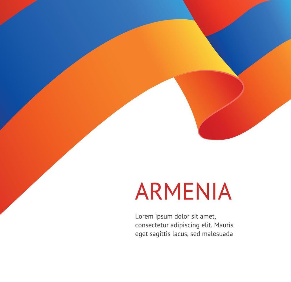 fondo realista 3d detallado de la bandera de armenia. vector