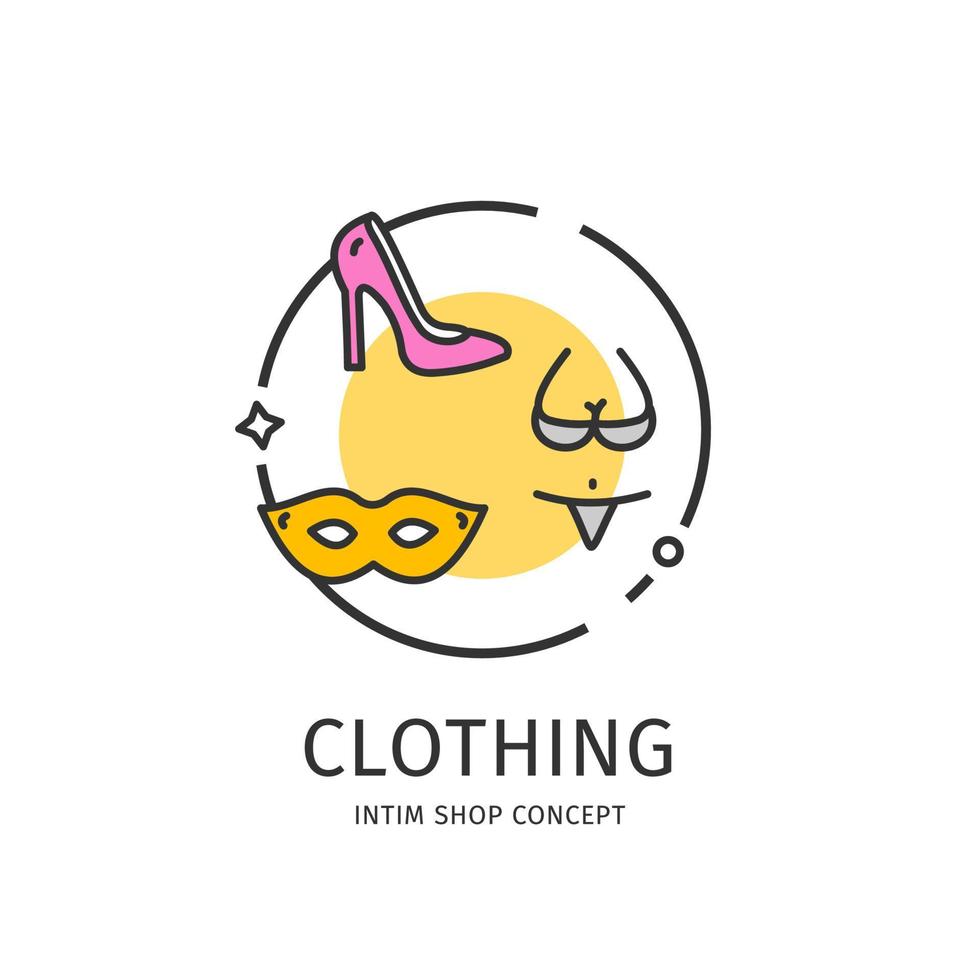 Intim Shop Thin Line Icon Clothing Concept. Vector