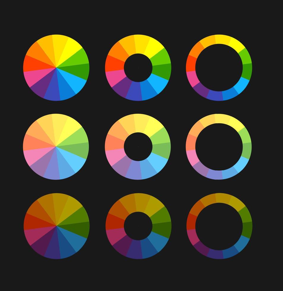 conjunto de círculos de paleta de colores diferentes. vector